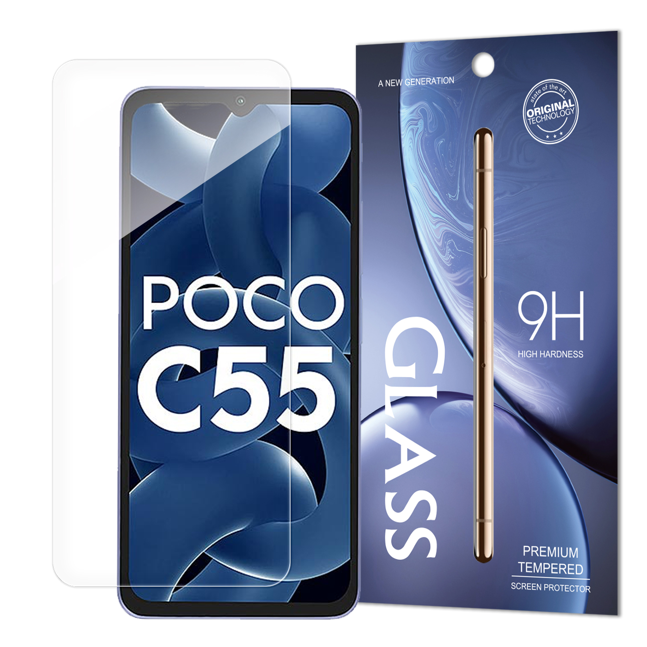 Standard Tempered Glass Karkaistu lasi Xiaomi Redmi 11A / Poco C55 / Redmi 12C:lle 9H