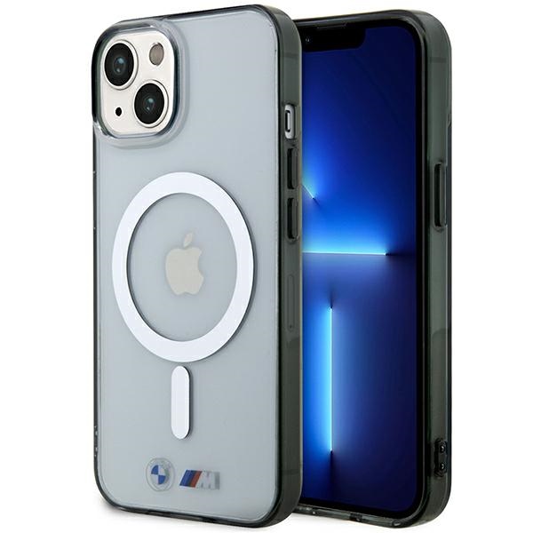 BMW Silver Ring MagSafe Suojakuori iPhone 14 Plus:lle - läpinäkyvä