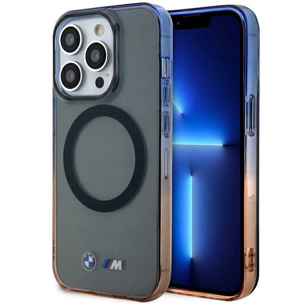 BMW BMHMP14XHTGE Suojakuori iPhone 14 Pro Max 6.7" harmaa/harmaa hardcase Gradient Bumper MagSafe