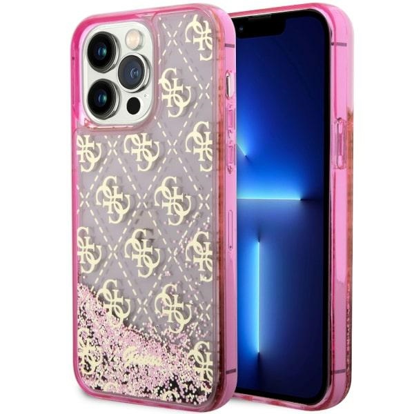 Guess GUHCP14XLC4PSGP iPhone 14 Pro Max 6.7" vaaleanpunainen/vaaleanpunainen hardcase Liquid Glitter 4G Transculent