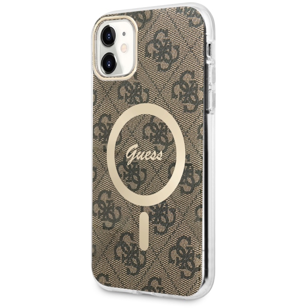 Guess GUHMN61H4STW iPhone 11 6.1" ruskea/ruskea hardcase 4G MagSafe