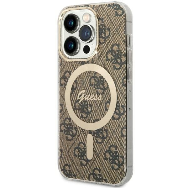 Guess GUHMP14LH4STW iPhone 14 Pro 6.1 ruskea/ruskea suojakuori 4G MagSafe