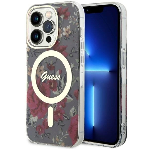 Guess GUHMP14LHCFWSA iPhone 14 Pro 6.1 vihreä/khaki suojakuori Flower MagSafe