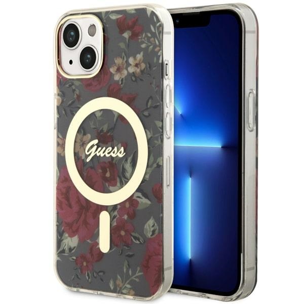 Guess GUHMP14MHCFWSA iPhone 14 Plus 6.7 vihreä/khaki suojakuori Flower MagSafe