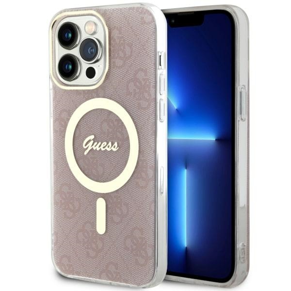 Guess 4G MagSafe suojakuori iPhone 14 Pro Max:lle - vaaleanpunainen