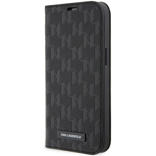 Karl Lagerfeld KLBKP14LSAKLHPK iPhone 14 Pro 6.1 kirjakuori musta/musta Saffiano Monogram