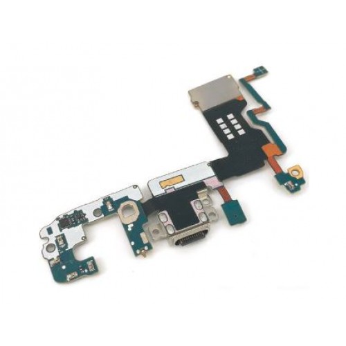 Latausliitin yhteensopiva Samsung G965 S9 Plussan kanssa flex-kaapelilla / hopea OEM