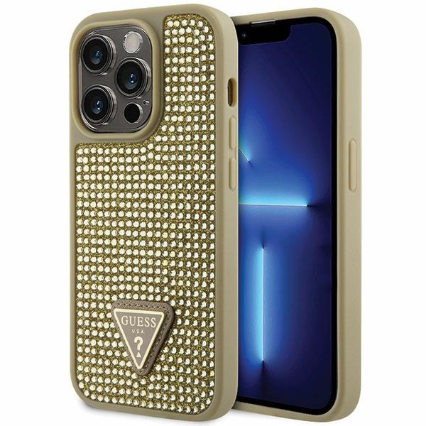 Guess GUHCP14LHDGTPD iPhone 14 Pro 6.1 kultainen/kultainen kovakuori Rhinestone Triangle