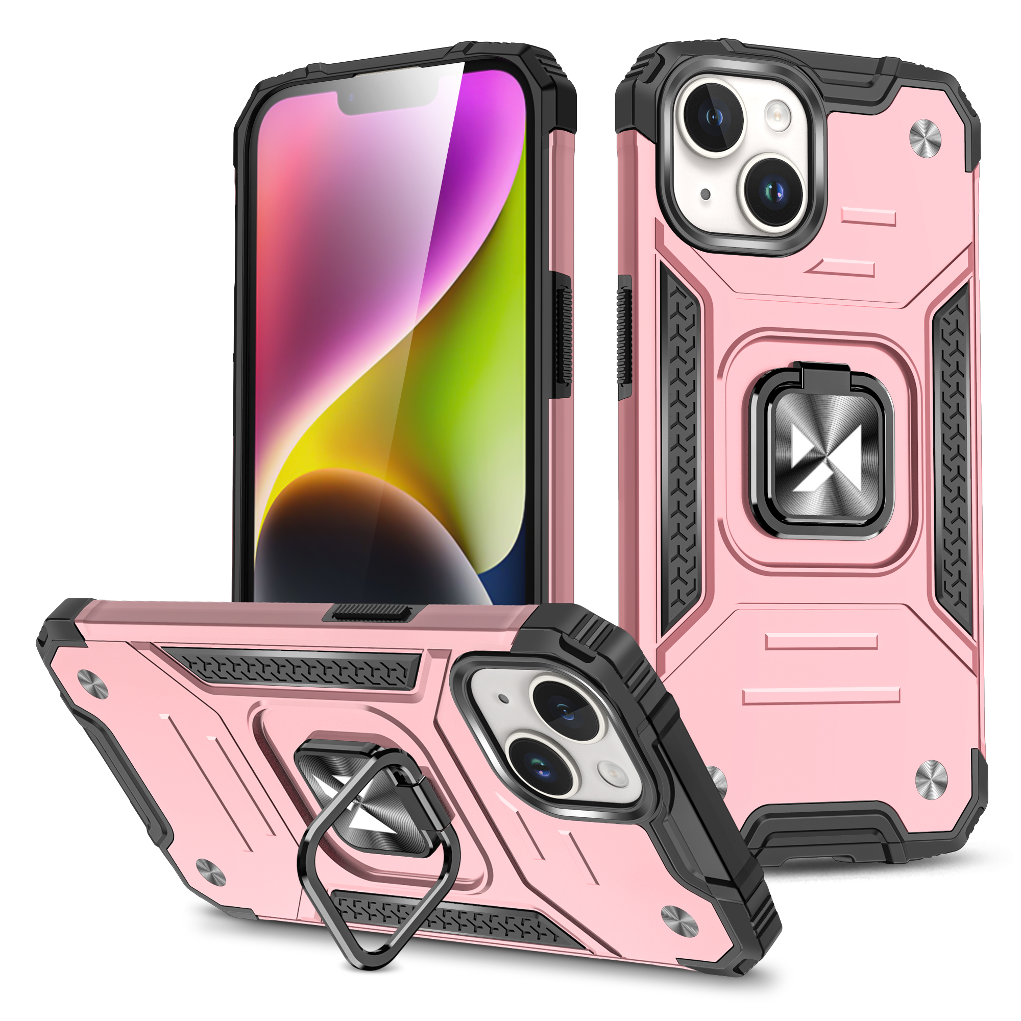 Panssaroitu Suojakuori sormipidikkeellä iPhone 15 Plus:lle Wozinsky Ring Armor - kultainen