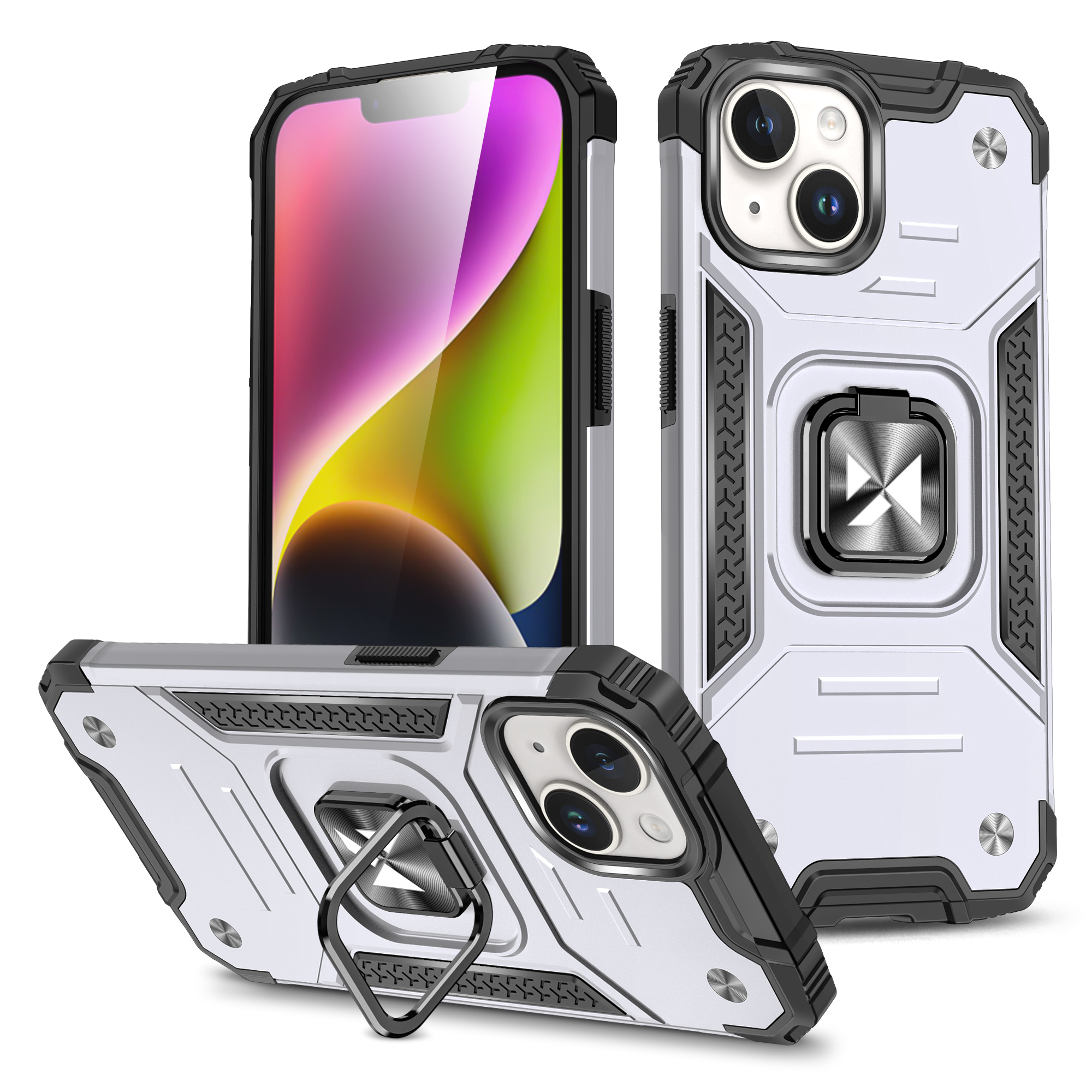 Wozinsky Ring Armor iPhone 15 Plus Ring Armor Suojakuori - hopeinen