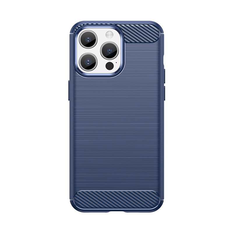 Joustava hiilikuitukuvioinen Suojakuori iPhone 15 Pro:lle Carbon Case - sininen
