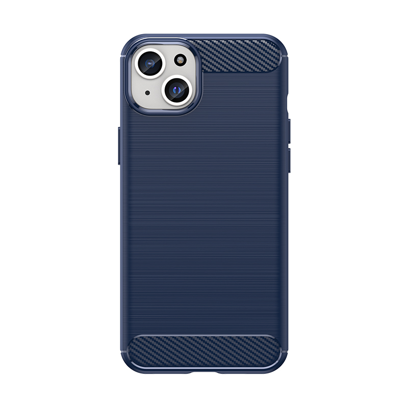 Joustava hiilikuitukuvioinen Suojakuori iPhone 15 Plus:lle Carbon Case - sininen
