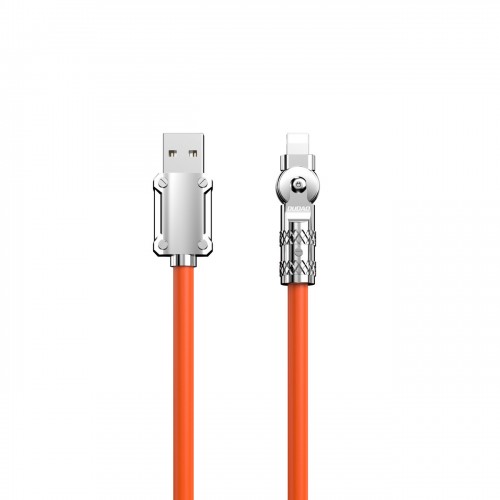Dudao L24AL USB-A - Lightning kulmittainen Kaapeli 180 asteen kierrolla 30W 1m - oranssi