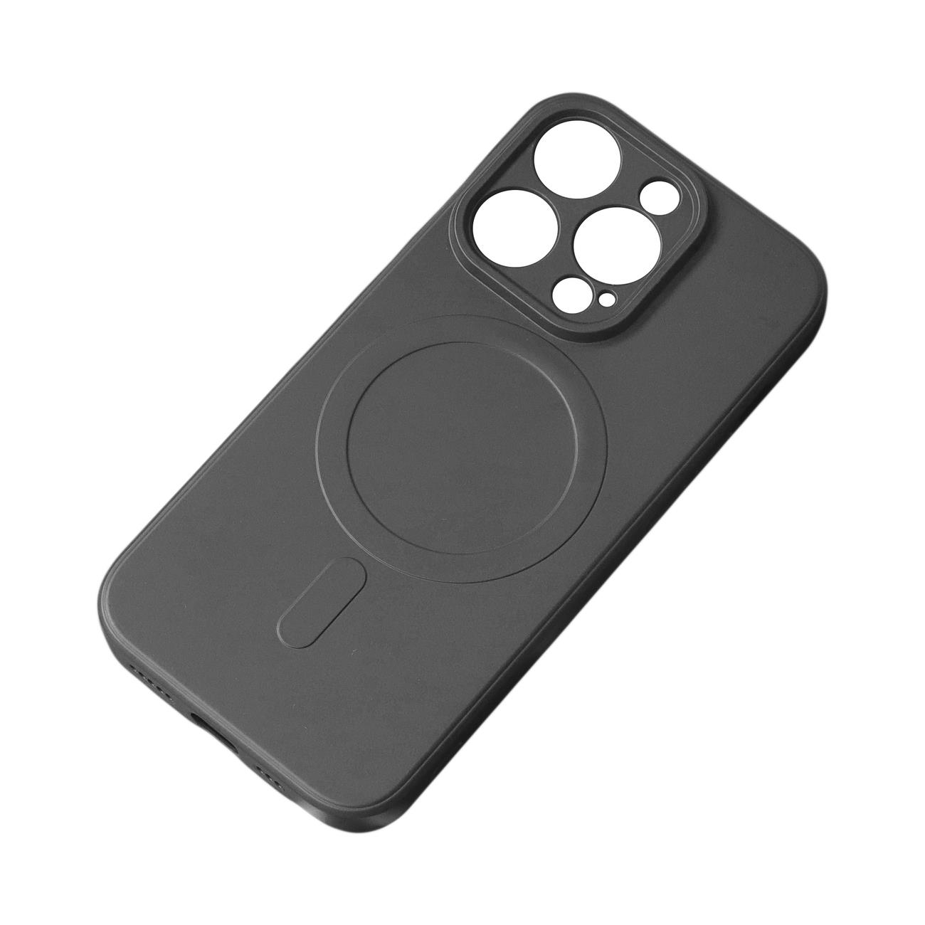 MagSafe-yhteensopiva silikonikuori iPhone 15 Plus:lle Silicone Case - musta