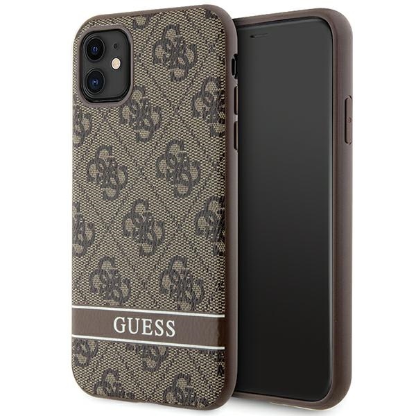 Guess GUHCN61P4SNW iPhone 11 / Xr ruskea/ruskea kovakuori 4G Stripe
