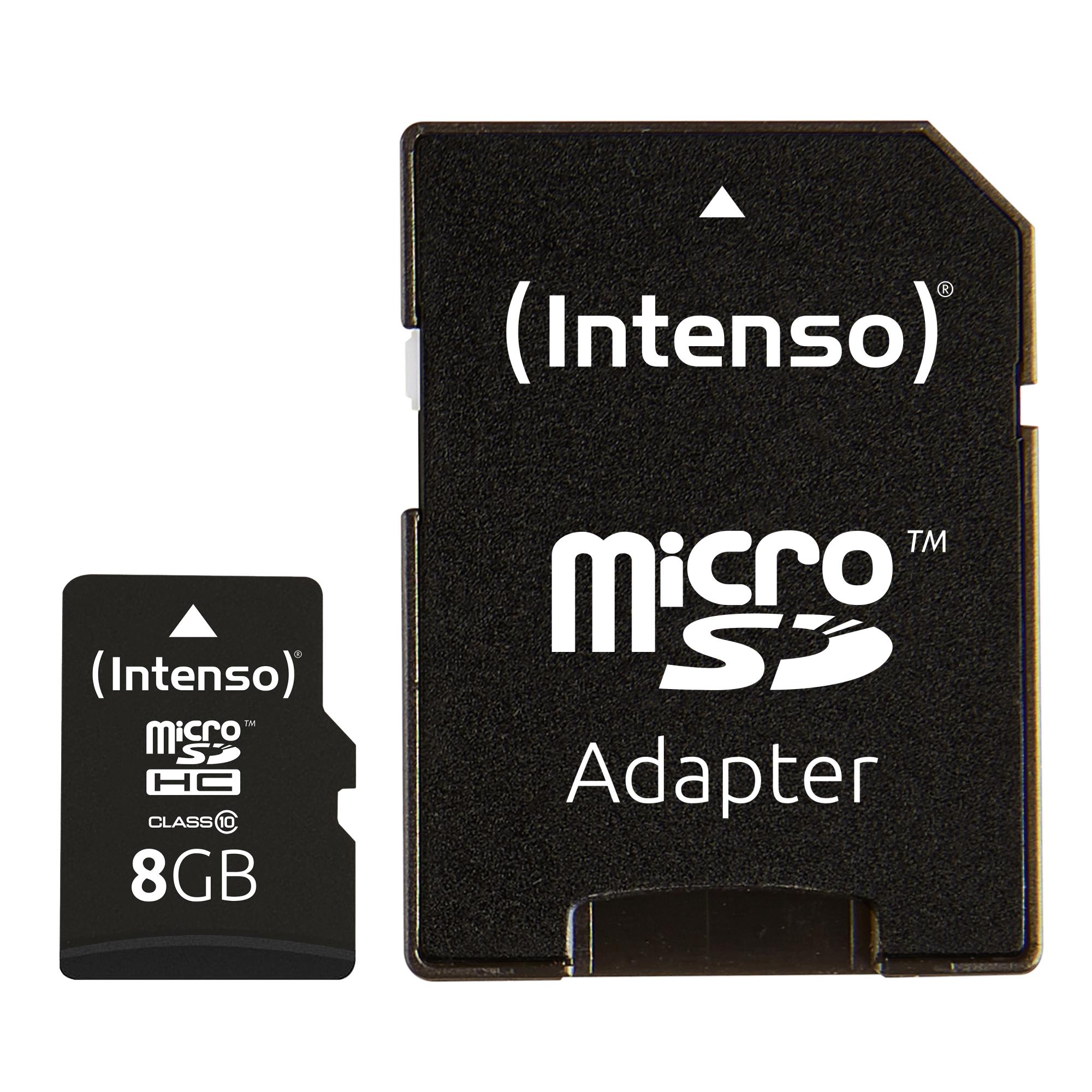MicroSDHC-muistikortti 8GB C10 adapterilla 3413460 INTENSO