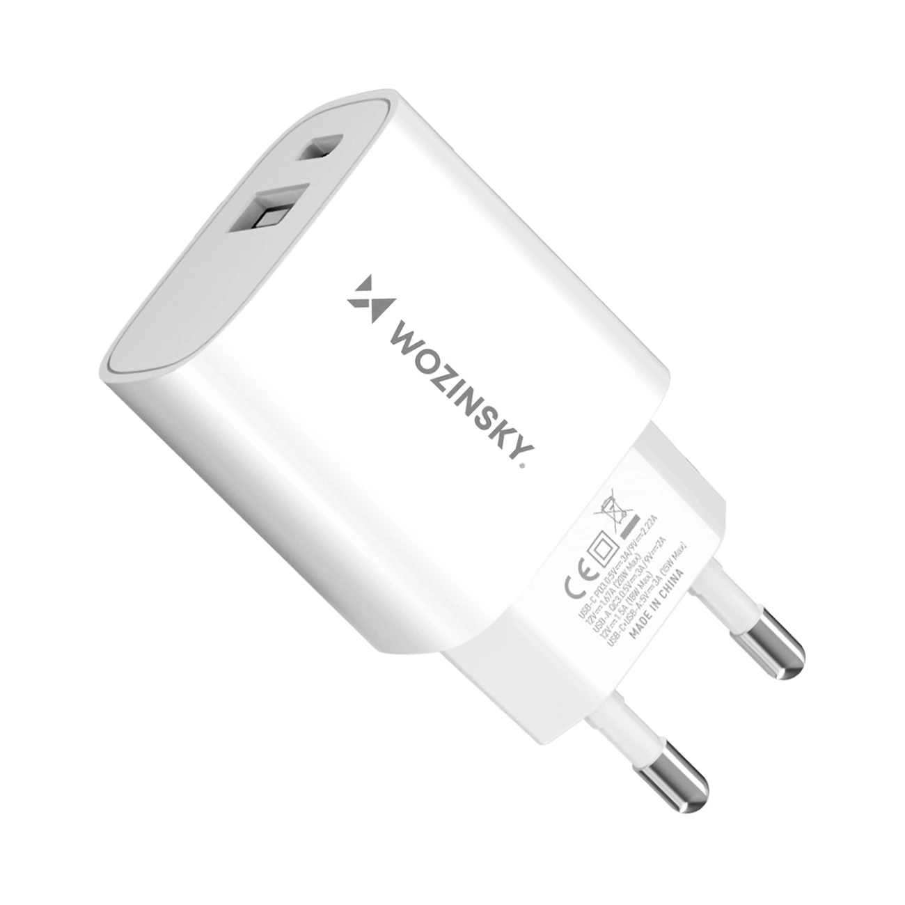 Charger Wozinsky (WGWCW) (1xUSB-C;1xUSB 3A 20W) white