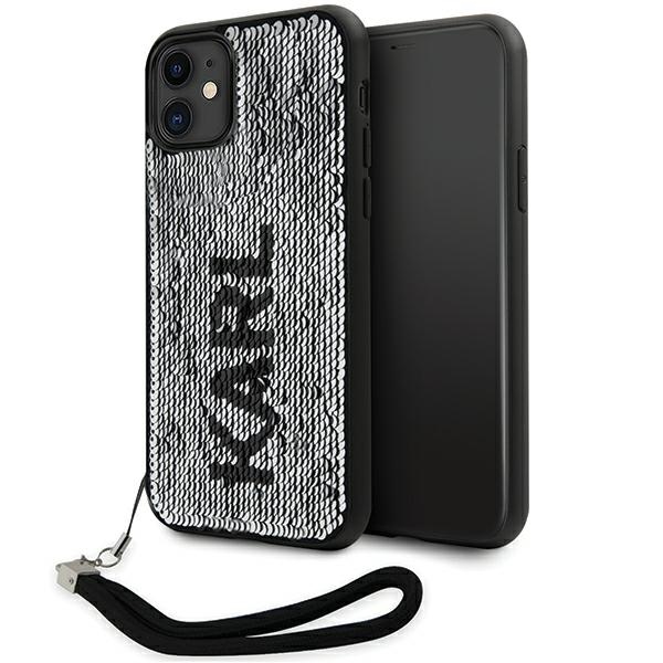 Karl Lagerfeld KLHCN61PSQRKS iPhone 11 / Xr 6.1 hopeinen/hopeinen kovakuori Sequins Cord