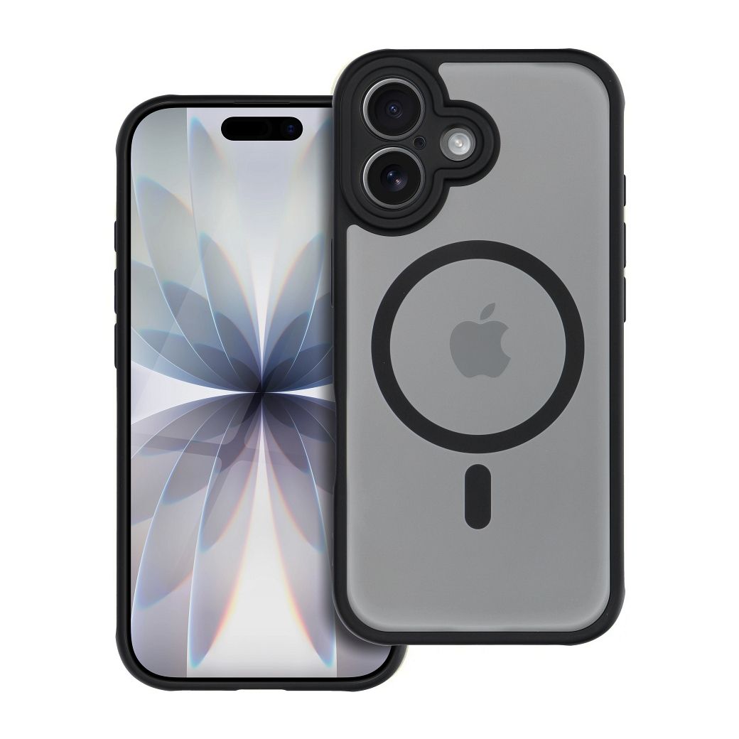 Suojakuori iPhone 17:lle Full Matte Mag Cover yhteensopiva MagSafe musta