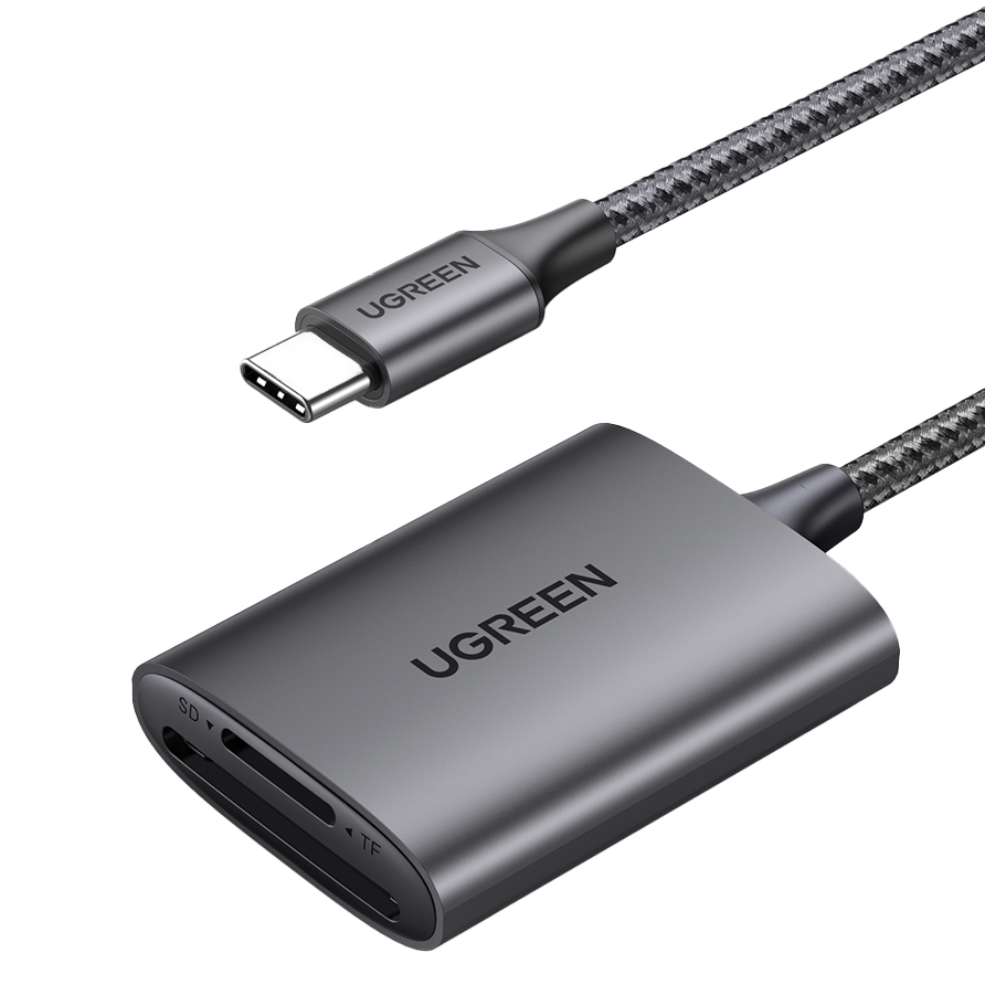 Ugreen CM401 USB-C 5Gb/s SD/TF -kortinlukija - harmaa