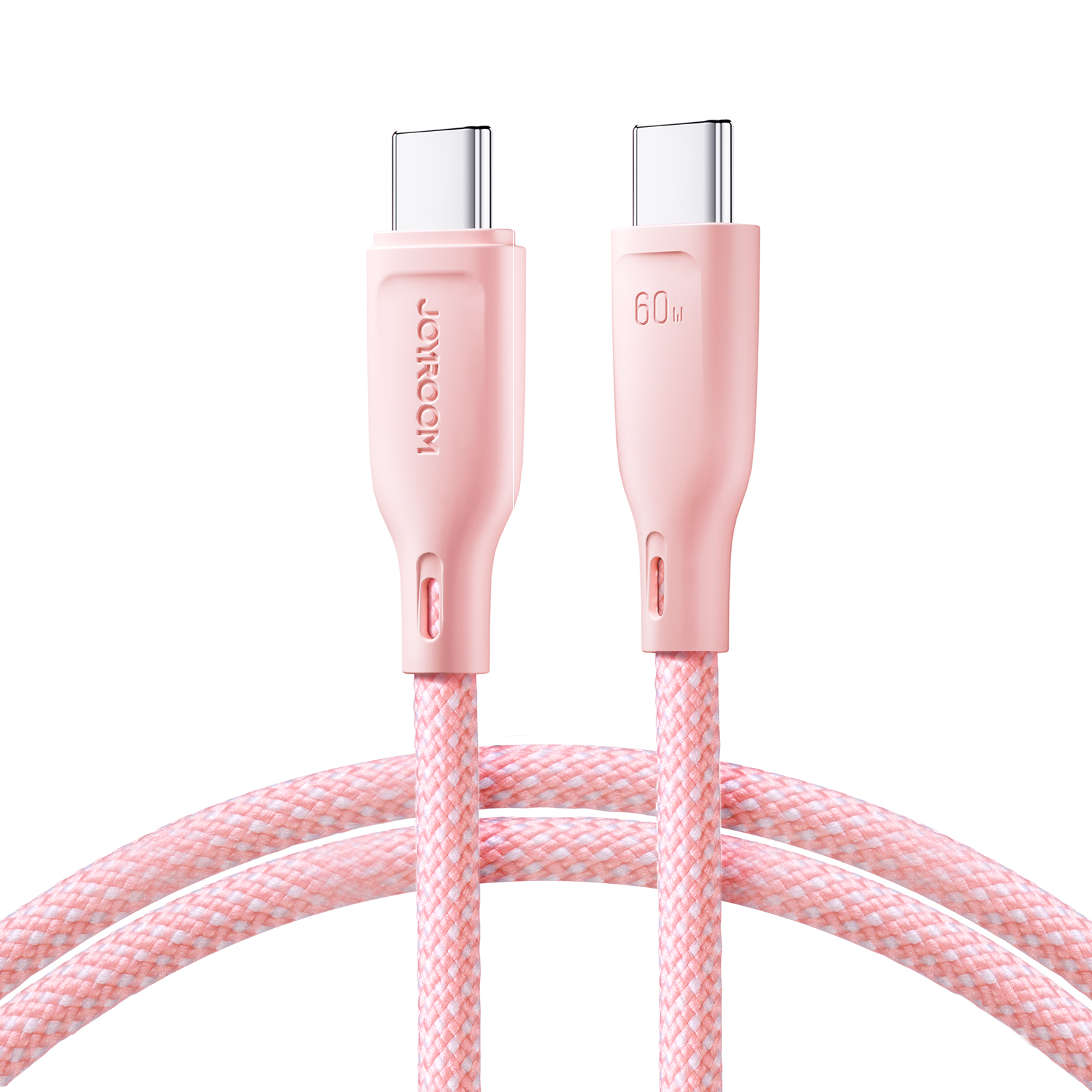 Joyroom Multi-Color Series S-A34 USB-C / USB-C PD 60W 1m Kaapeli - vaaleanpunainen