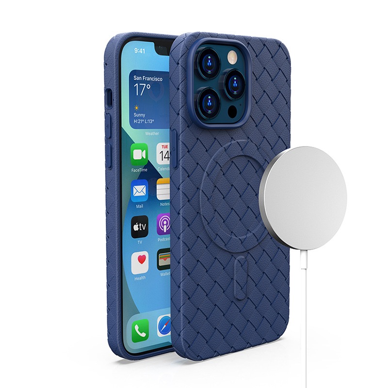 MagSafe Woven Suojakuori iPhone 14 Pro:lle - laivastonsininen