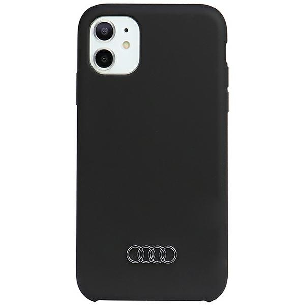 Audi Silikoninen Suojakuori iPhone 12/12 Pro 6.1 musta/musta kova kuori AU-LSRIP12P-Q3/D1-BK