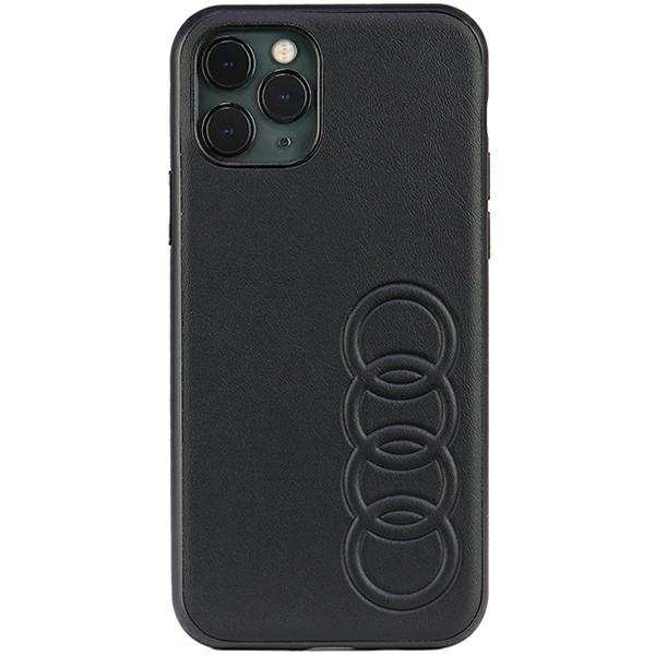 Audi Synthetic Leather Suojakuori iPhone 11 Pro 5.8 musta/musta kova kuori AU-TPUPPCIP11-TT/D1-BK