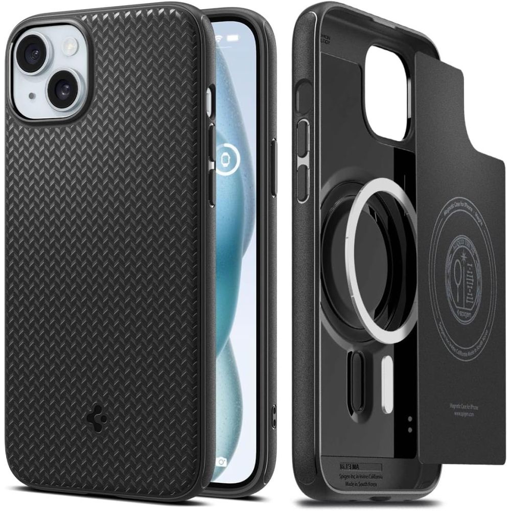 Spigen Mag Armor MagSafe Suojakuori iPhone 15:lle - Matta Musta