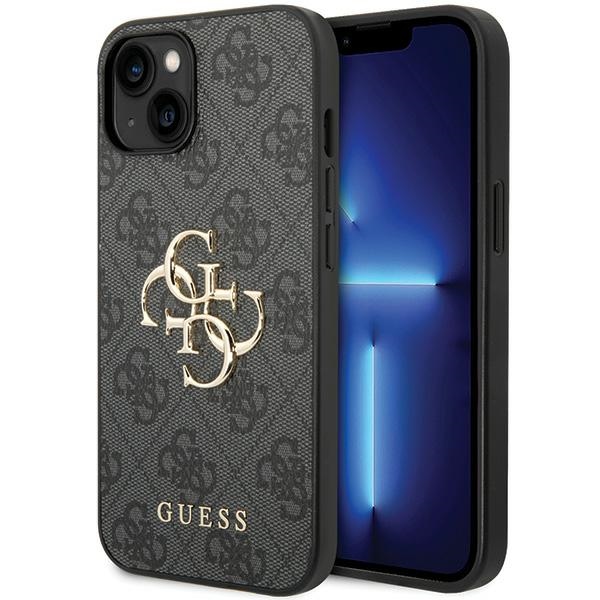 Guess 4G Big Metal Logo kotelo iPhone 15 - harmaa