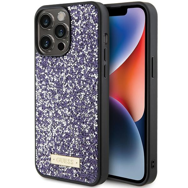 Guess Rhinestone Metal Logo Suojakuori iPhone 15 Pro Max:lle - vaaleanpunainen