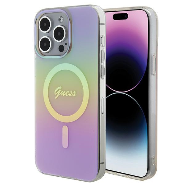 Guess IML Iridescent MagSafe Suojakuori iPhone 15 Pro:lle - vaaleanpunainen