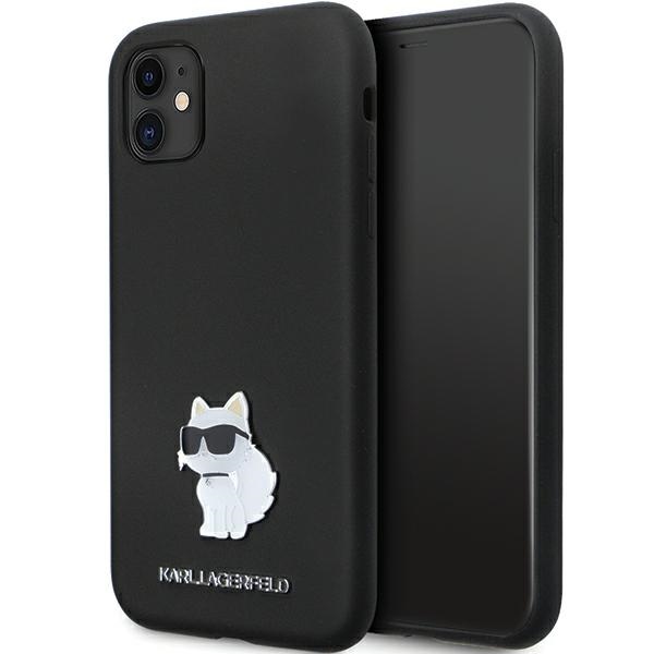 Karl Lagerfeld KLHCN61SMHCNPK Suojakuori iPhone 11 / Xr:lle - musta Silikoninen C Metal Pin