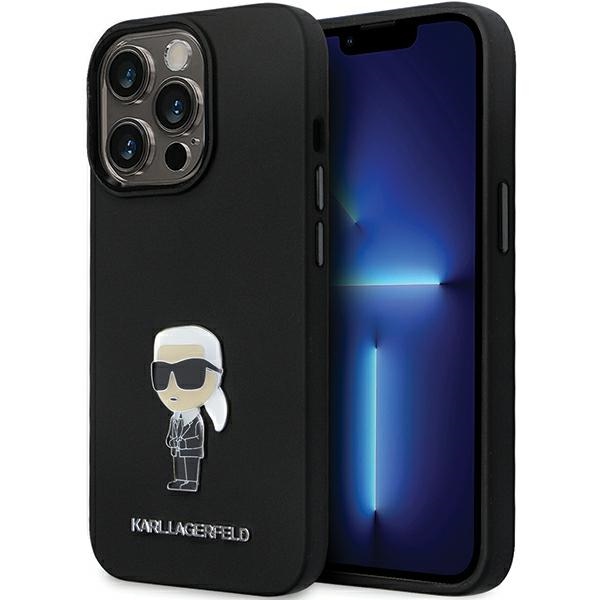 Karl Lagerfeld KLHCP14LSMHKNPK Suojakuori iPhone 14 Pro:lle - musta Silikoninen Ikonik Metal Pin