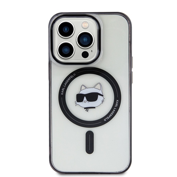 Karl Lagerfeld IML Choupette Head MagSafe Suojakuori iPhone 15 Pro:lle - läpinäkyvä