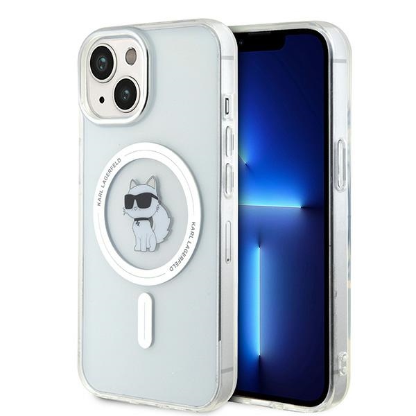 Karl Lagerfeld IML Choupette MagSafe Suojakuori iPhone 15:lle - läpinäkyvä