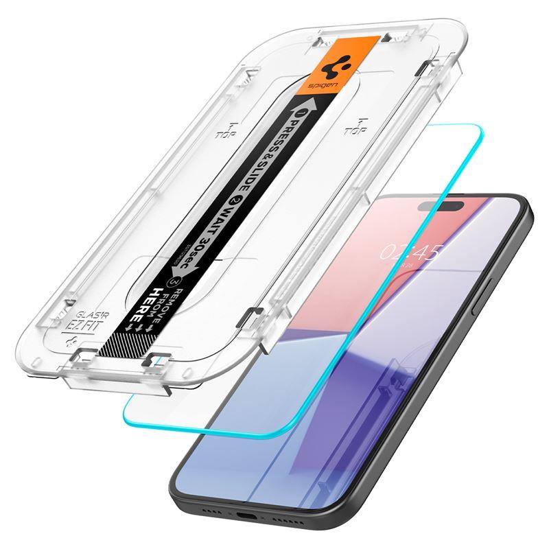 SPIGEN tempered glass GLAS.TR ”EZ FIT” for IPHONE 15 Plus transparent