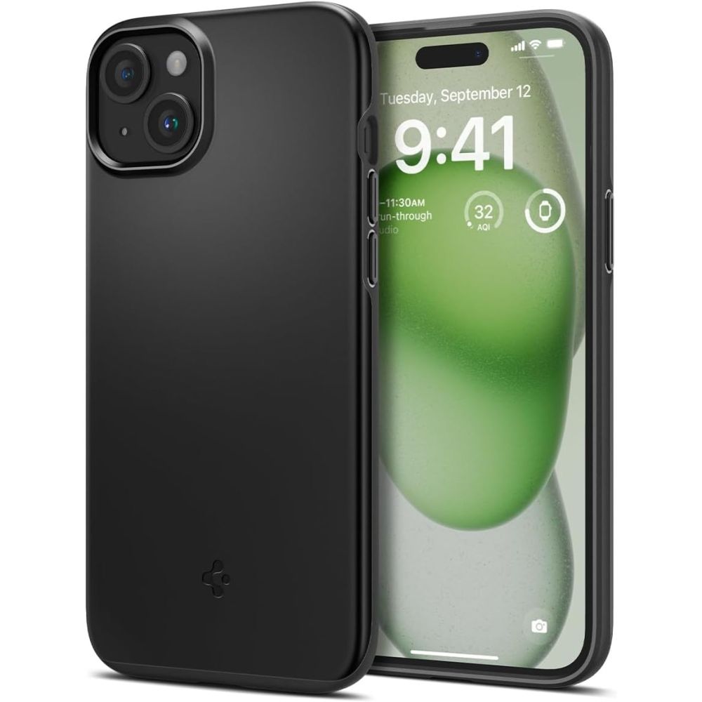 Spigen Thin Fit iPhone 15 Plus Suojakuori - Musta