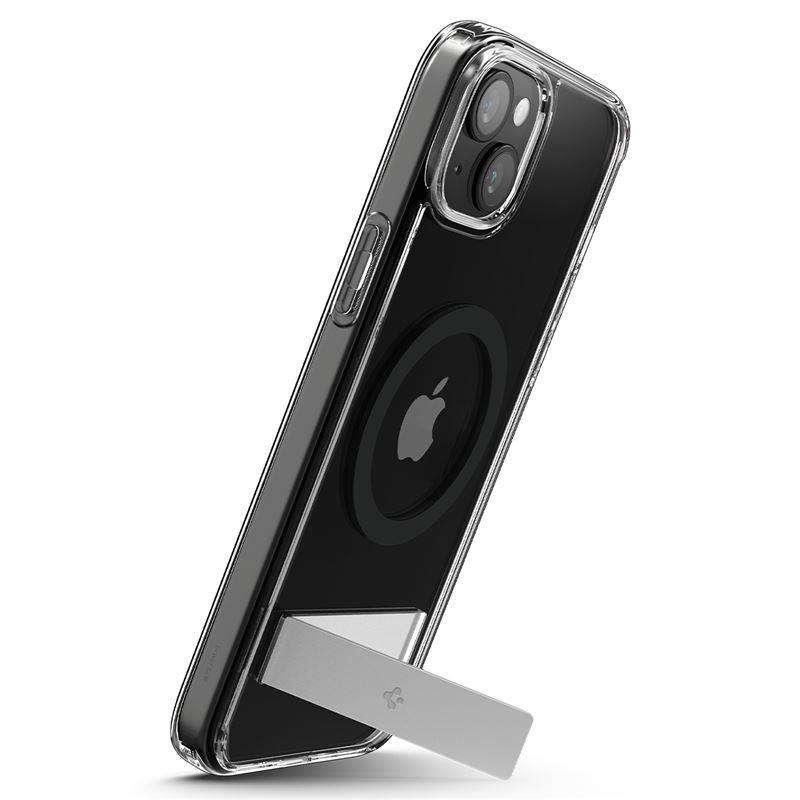 Spigen Ultra Hybrid S MagSafe Suojakuori jalustalla iPhone 15:lle - Musta