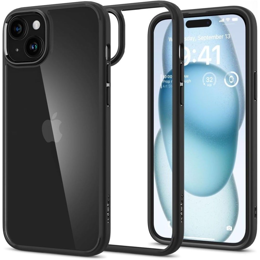 Spigen Ultra Hybrid iPhone 15 Suojakuori - Matta Musta