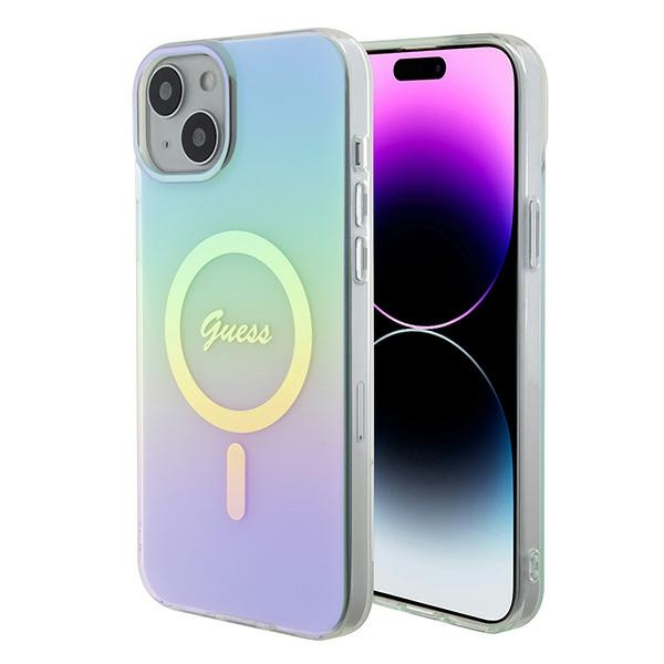 Guess GUHMP15MHITSQ iPhone 15 Plus 6,7 turkoosi/turkoosi kovakuori IML Iridescent MagSafe