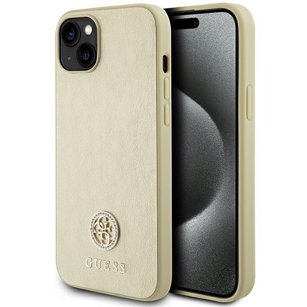 Guess GUHCP15MPS4DGPD iPhone 15 Plus 6,7 kultainen/kultainen kovakuori Strass Metal Logo