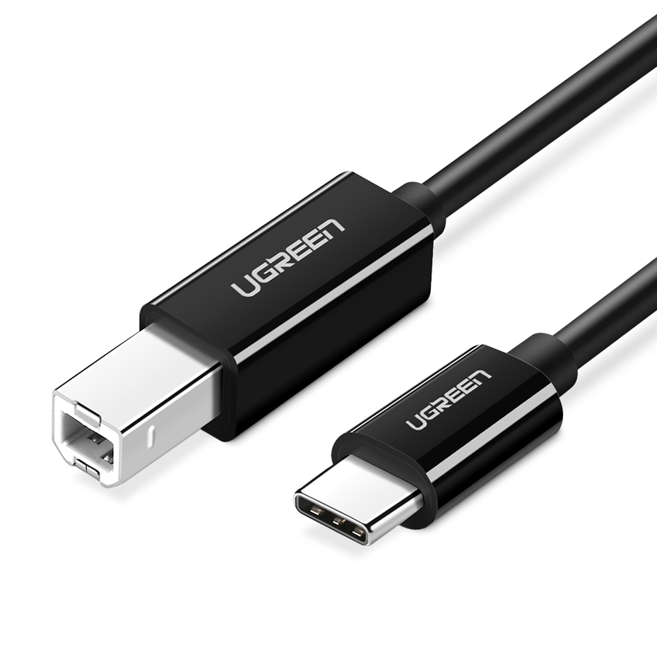 Ugreen US241 USB-C 2.0 - USB-B -kaapeli 1m - musta