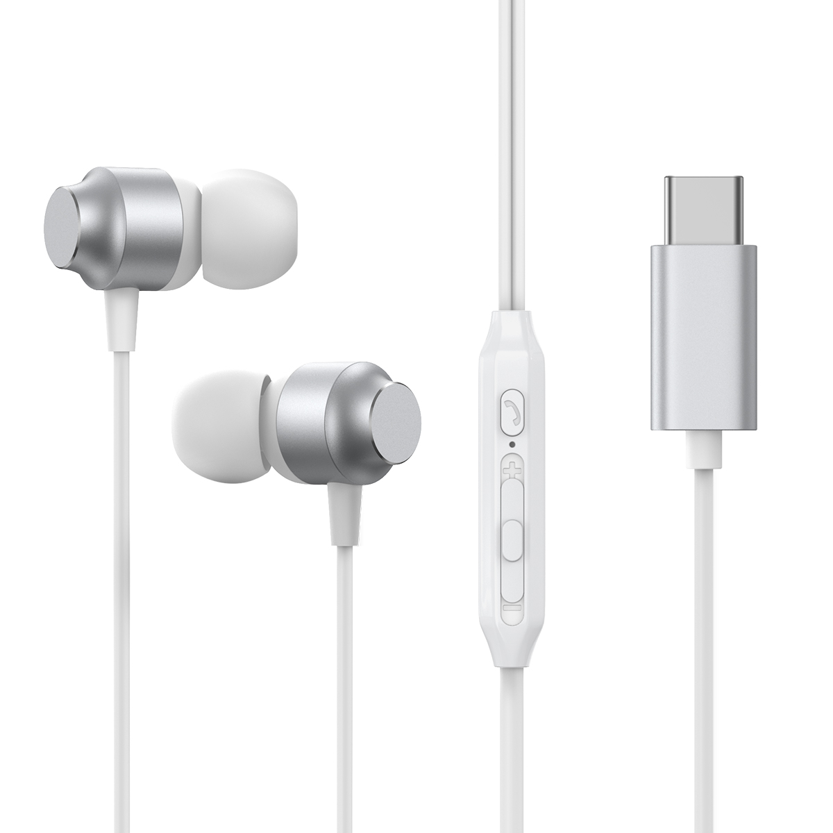 Joyroom JR-EC06 USB-C in-ear kuulokkeet - Hopeinen