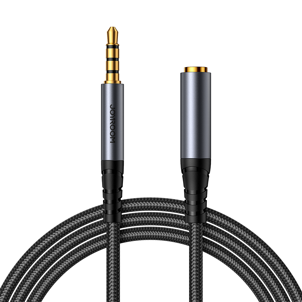 Joyroom stereo audio-kaapeli AUX 3.5 mm mini jack (uros) - mini jack (naaras) 1.2 m musta (SY-A09)
