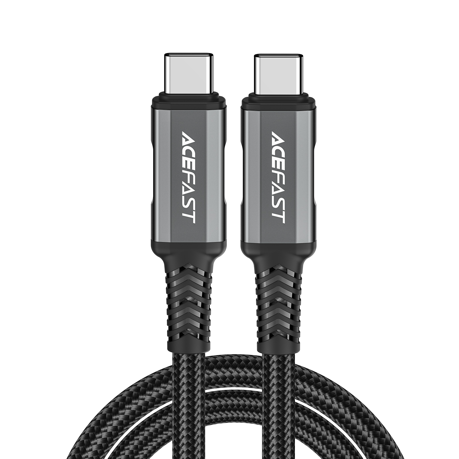 Acefast C1-09 USB-C / USB-C USB4 PD3.1 kaapeli 5A 1m - harmaa-musta