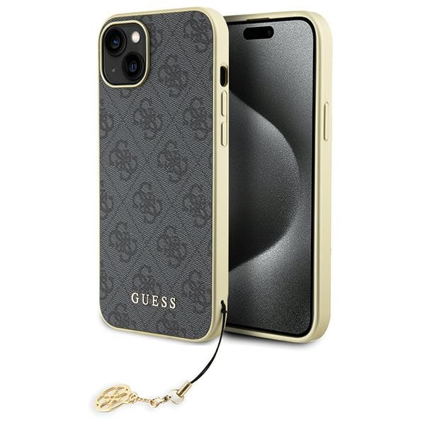 Guess 4G Charms Collection suojakuori iPhone 15 Plus:lle - harmaa