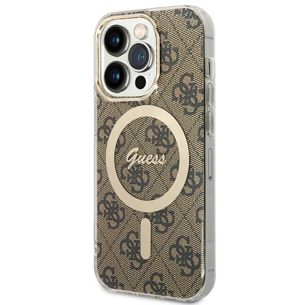 Guess IML 4G MagSafe suojakuori iPhone 15 Pro:lle - ruskea