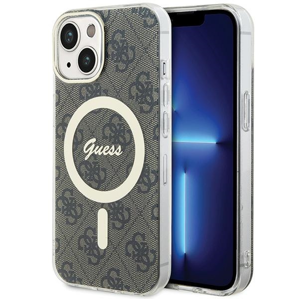 Guess IML 4G MagSafe suojakuori iPhone 15:lle - ruskea
