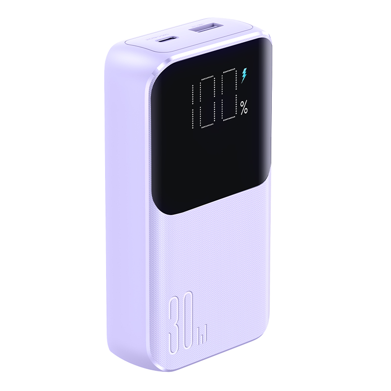 Joyroom JR-PBC07 20000mAh 30W mini-virtapankki USB-C- ja Lightning-kaapeleilla - violetti